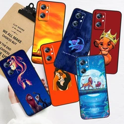 Disney Anime el Rey León para OPPO Find X5 X3 X6 A54S A5 A94 A16 A53S A57 A74 A72 A96 A9 A98 A78 5G, funda negra para teléfono