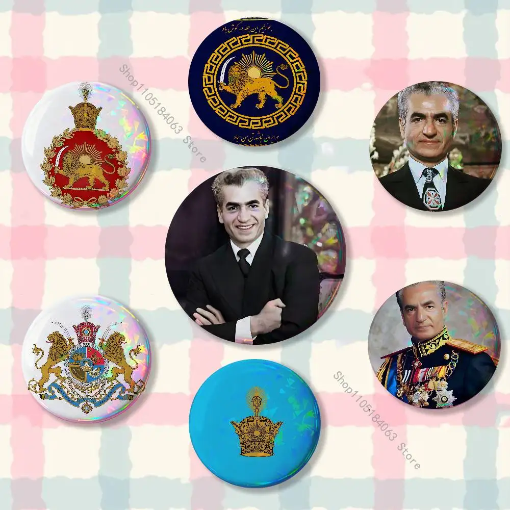

Mohammad R-Reza Pahlavi Iran Cute Game Icons Pins Cartoon Character Enamel Brooch Backpack Clothing Badge Accessories Gifts