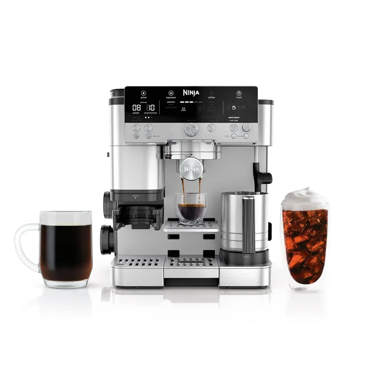 Ninja R-ES601 Luxe Café Premier Series Espresso Machine, Drip Coffee, Cold Brew, Grinder, Tamper, Frother, Silver, Customized