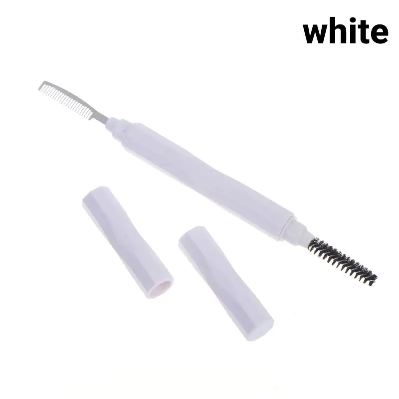 1 Stück Augenbrauen-Make-up-Bürste, doppelseitiger Augenbrauenkamm, Make-up-Bürste aus Edelstahl, Wimpernroller, weiße Schönheitswerkzeug.