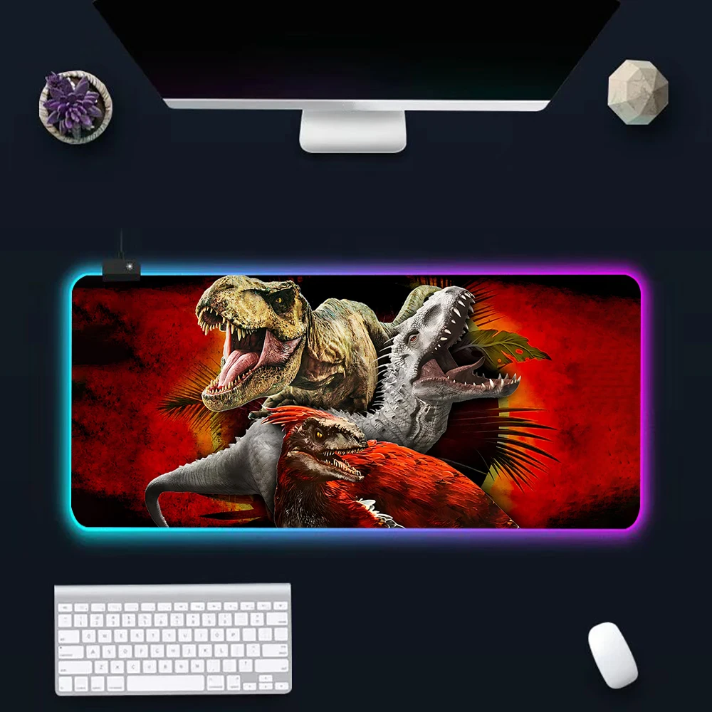 

Коврик для мыши с RGB-подсветкой «Динозавры из фильма «Джурасик»» для ПК, игровой коврик для мыши с LED-подсветкой, резиновый коврик для игрового компьютера