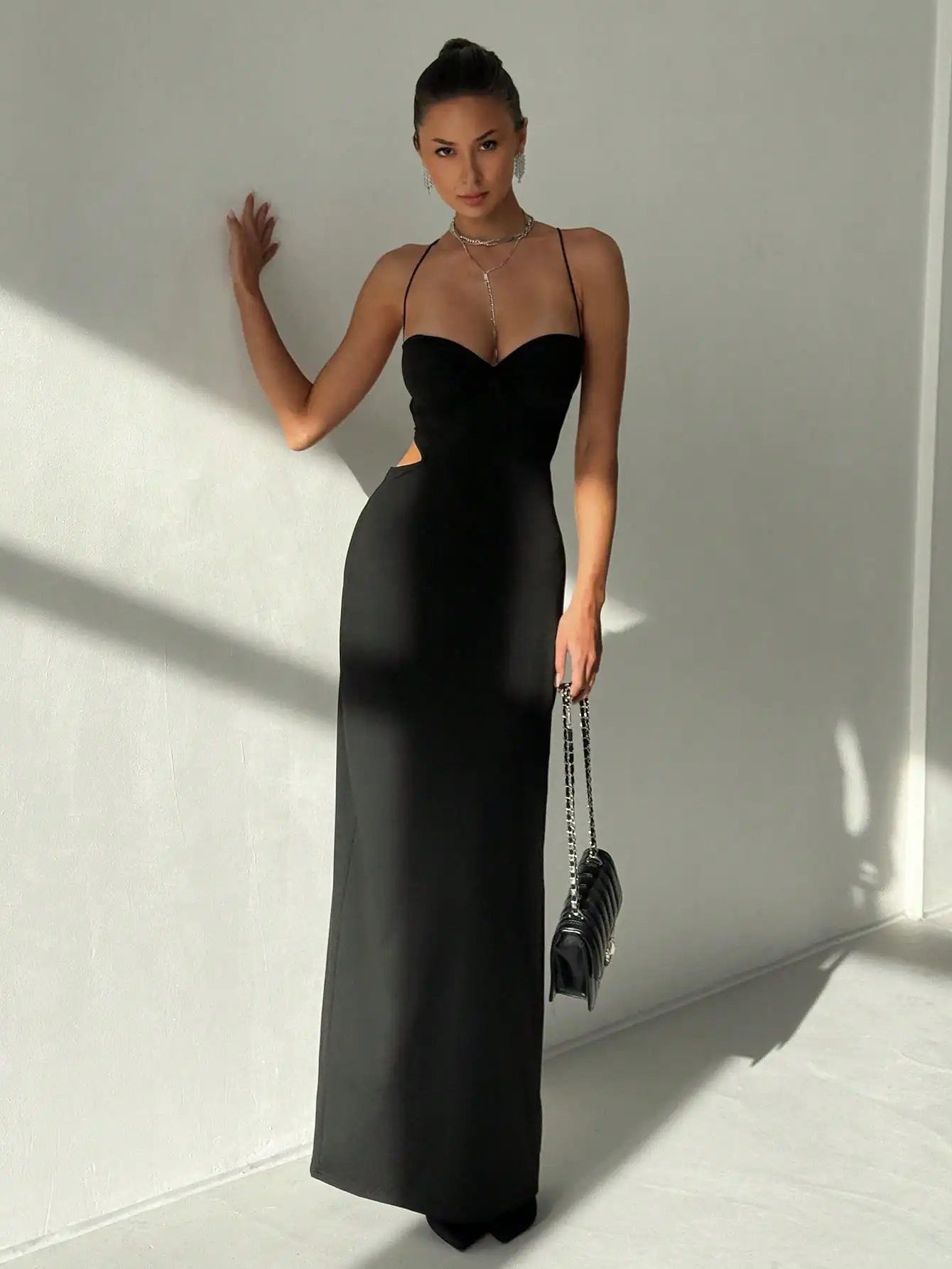 Aloruh Vestido camisola con cintura torcida y recorte lateral para mujer, diseño ajustado, vestido de fiesta de té, vestidos de verano para mujer, Festival de trajes rave