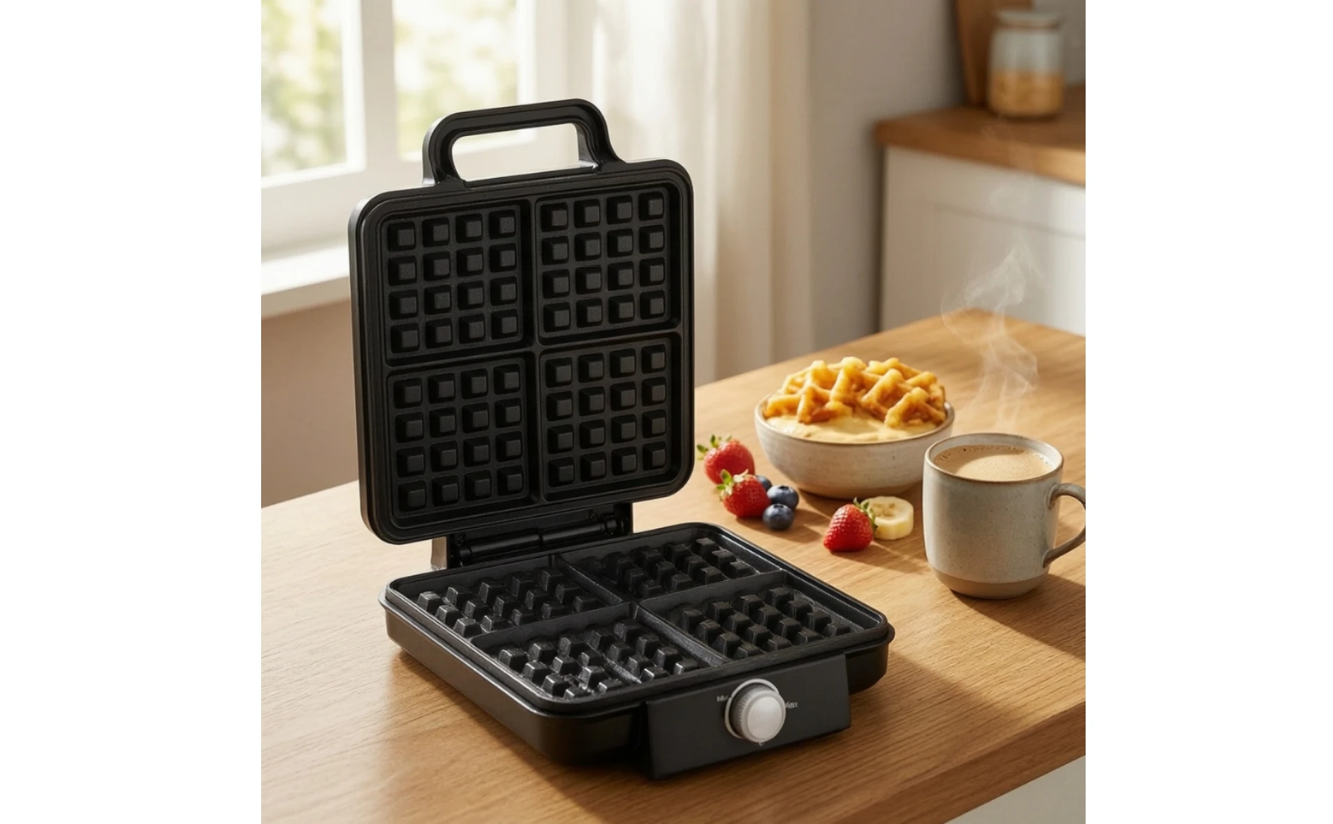 Electric Waffle Maker Nonstick Waffle Maker with Non-Stick Plates for Breakfast, Brunch