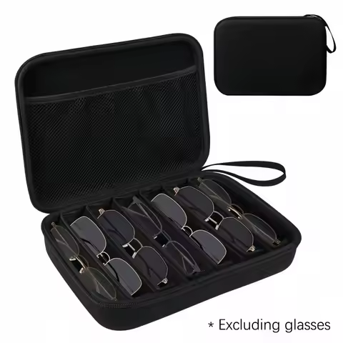 A Portable Storage Box for Glasses with 6/7 Adjustable Compartments,Designed for Organizing Glasse.Ideal for Travel Glasses Case