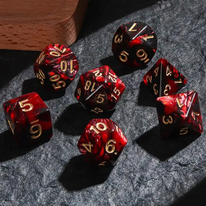 7PCS 1 Set Multi-Sided 7-Die Dice Set Game Dice for TRPG DND Accessories Polyhe Dral Dice for Board Card Game Math Games