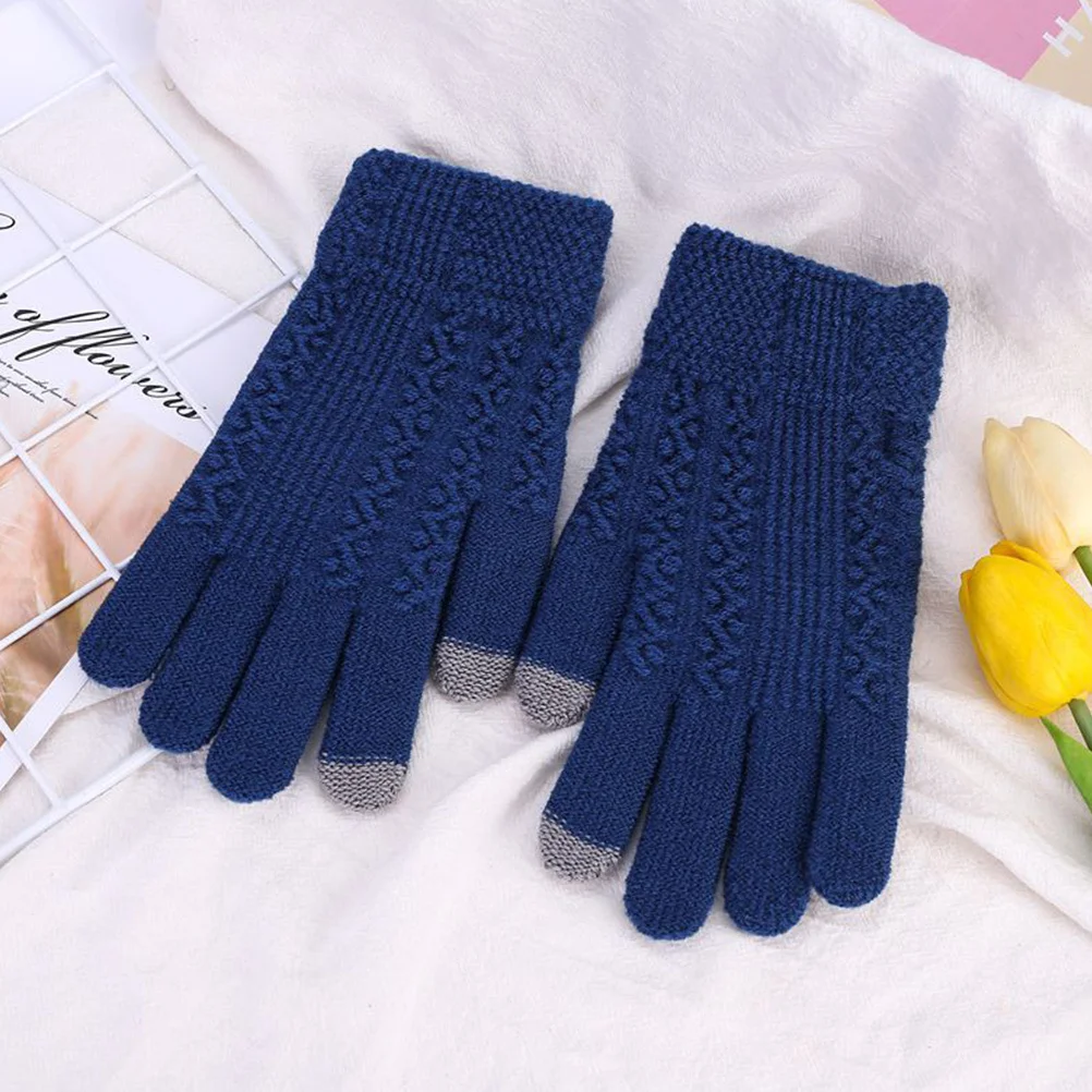 3Pairs الشتاء لمس قفازات دافئة قفازات متماسكة للرجال الطقس البارد الرياضة في الهواء الطلق ركوب الدراجات التنزه العمل المضادة للخدش