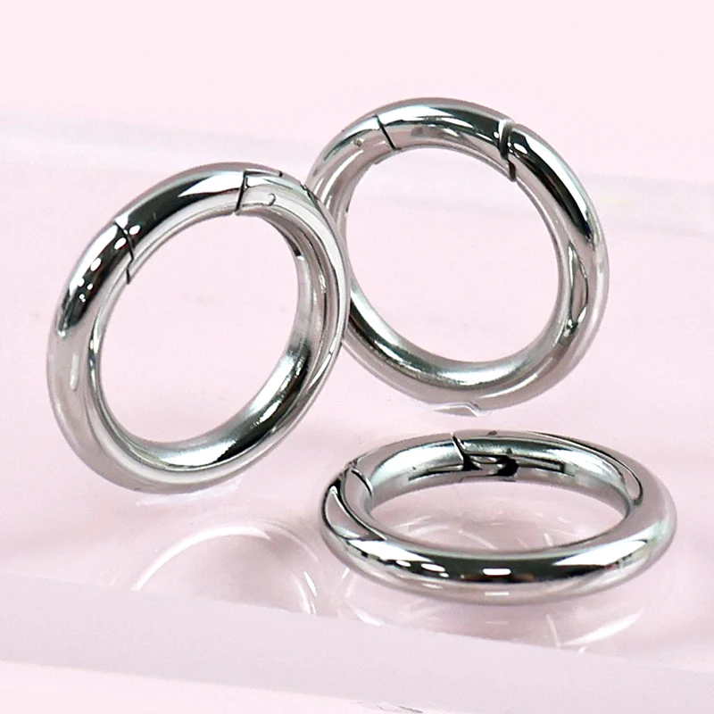 

5/10Pcs Meetee Stainless Steel Round O Ring Spring Clasp Open Carabiners Keychain Buckle Bag Strap Rings Hardware Accessories