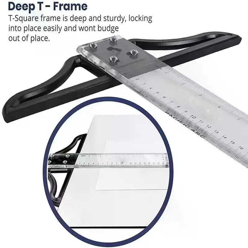 T Square Ruler 45/60/70/80cm Plastic Drafting Ruler Removable T Head Drawing Drafting Tool Design Art Supplies