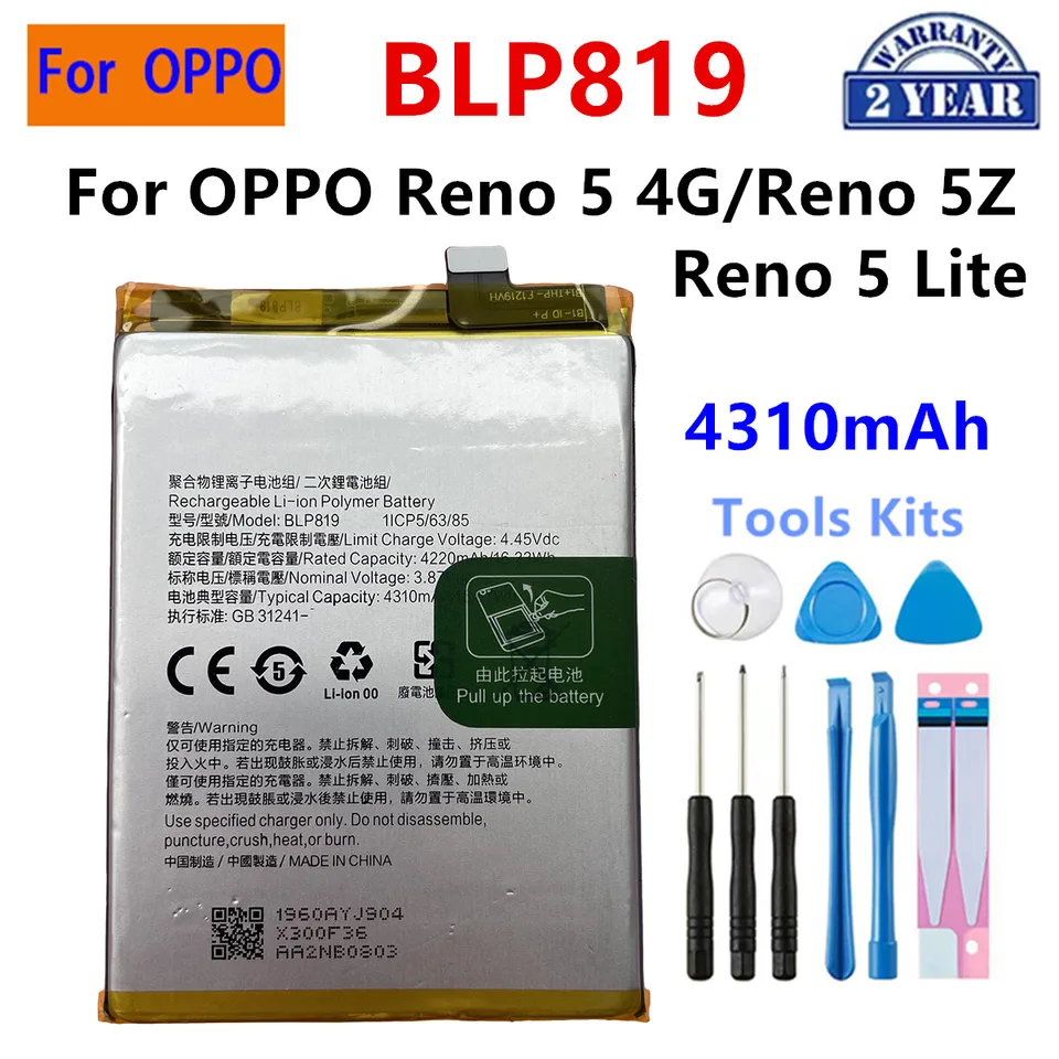 BLP819 BLP779 BLP737 BLP735 BLP717 Batería para OPPO Reno 5 5Z 4Z 4G 5G Reno 2F 2Z Reno Z 2 OPPO A93 F17 Pro Baterías de teléfono 2