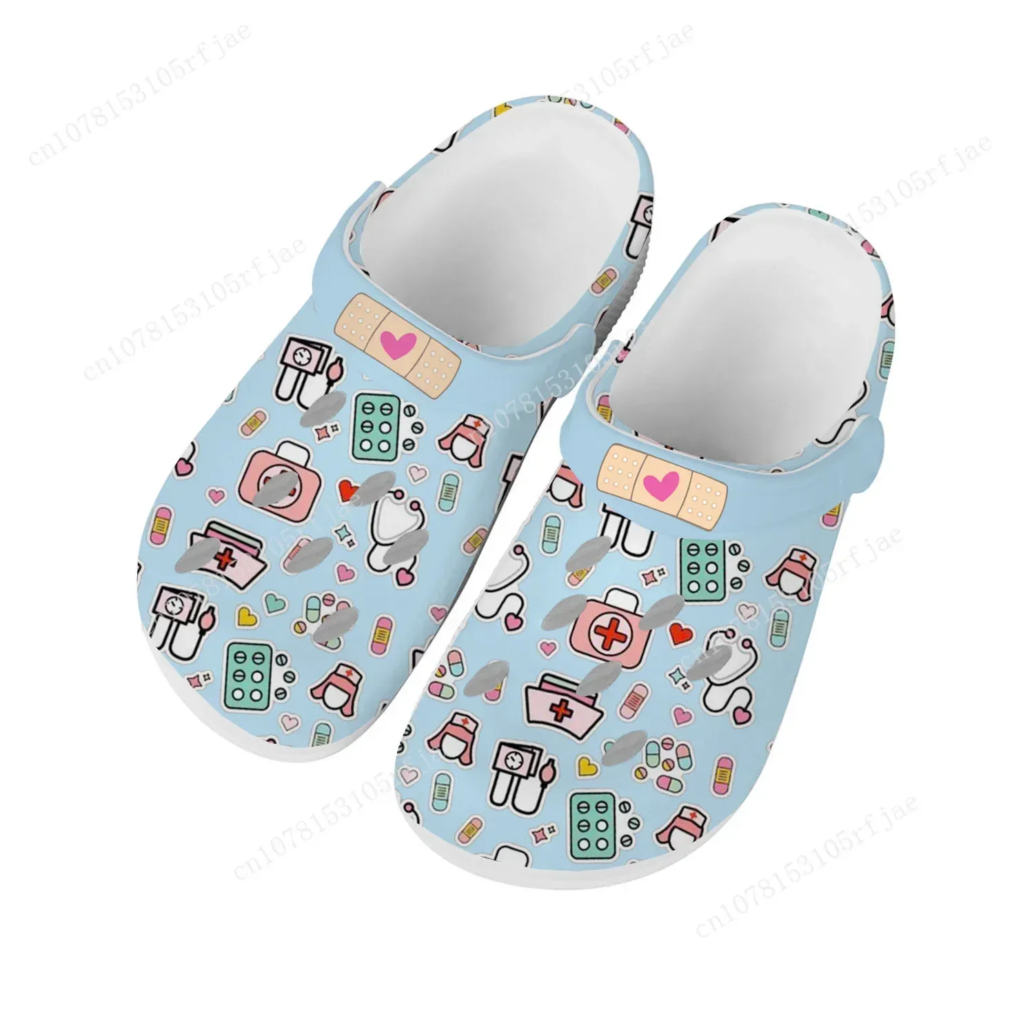 Enfermeira médica do hospital impressão casa tamancos das mulheres dos homens jovens meninos meninas moda sandálias jardim sapatos personalizados praia buraco chinelos