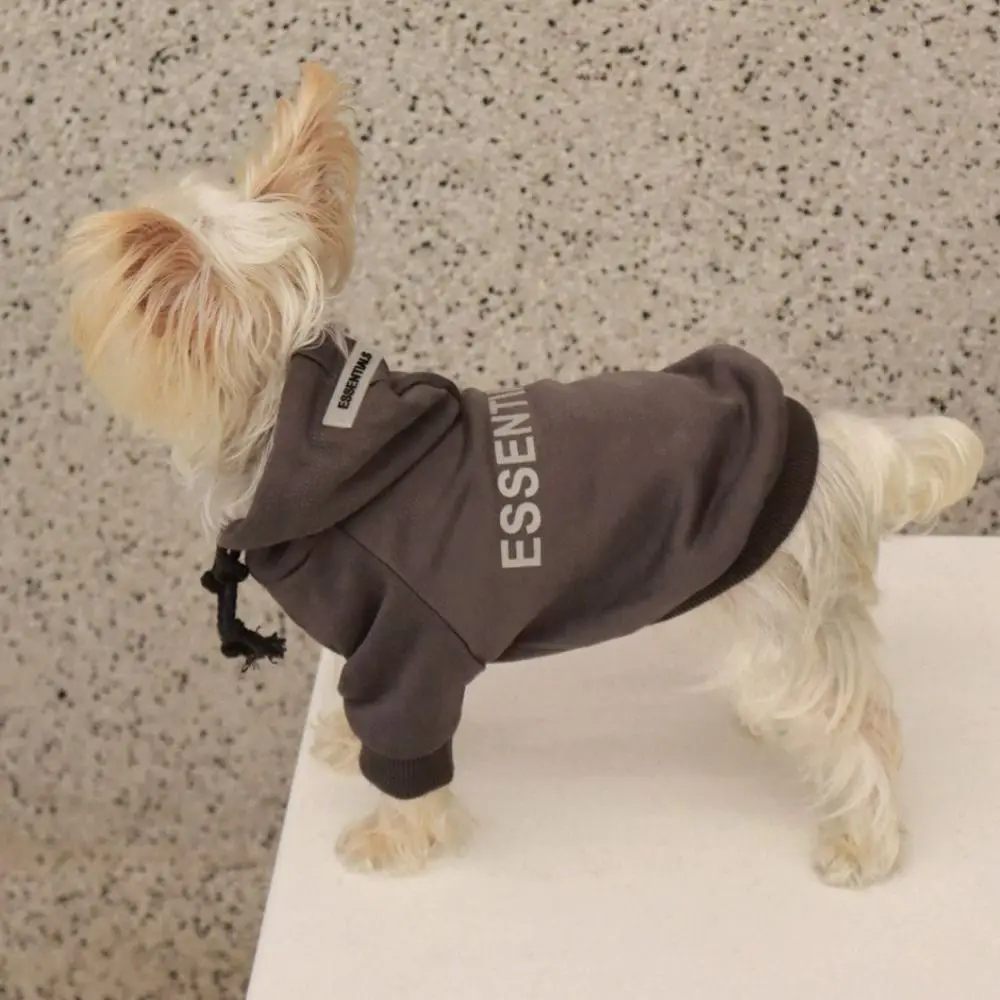 Polyester/Plush Thickened Warm Dog Sweater Soft Comfortable Dog Hoodie Sweatshirt Warm Two-legged Puppy Coat Outdoor