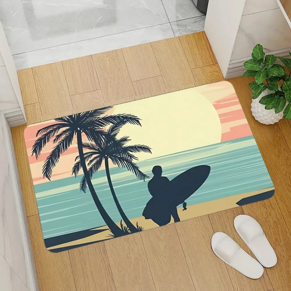 o-Mr Zogs Surfing Sex Wax Front Floor Mat Graphic Printed Flannel Doormats for Bathroom Kitchen Entrance Carpet Home Decor