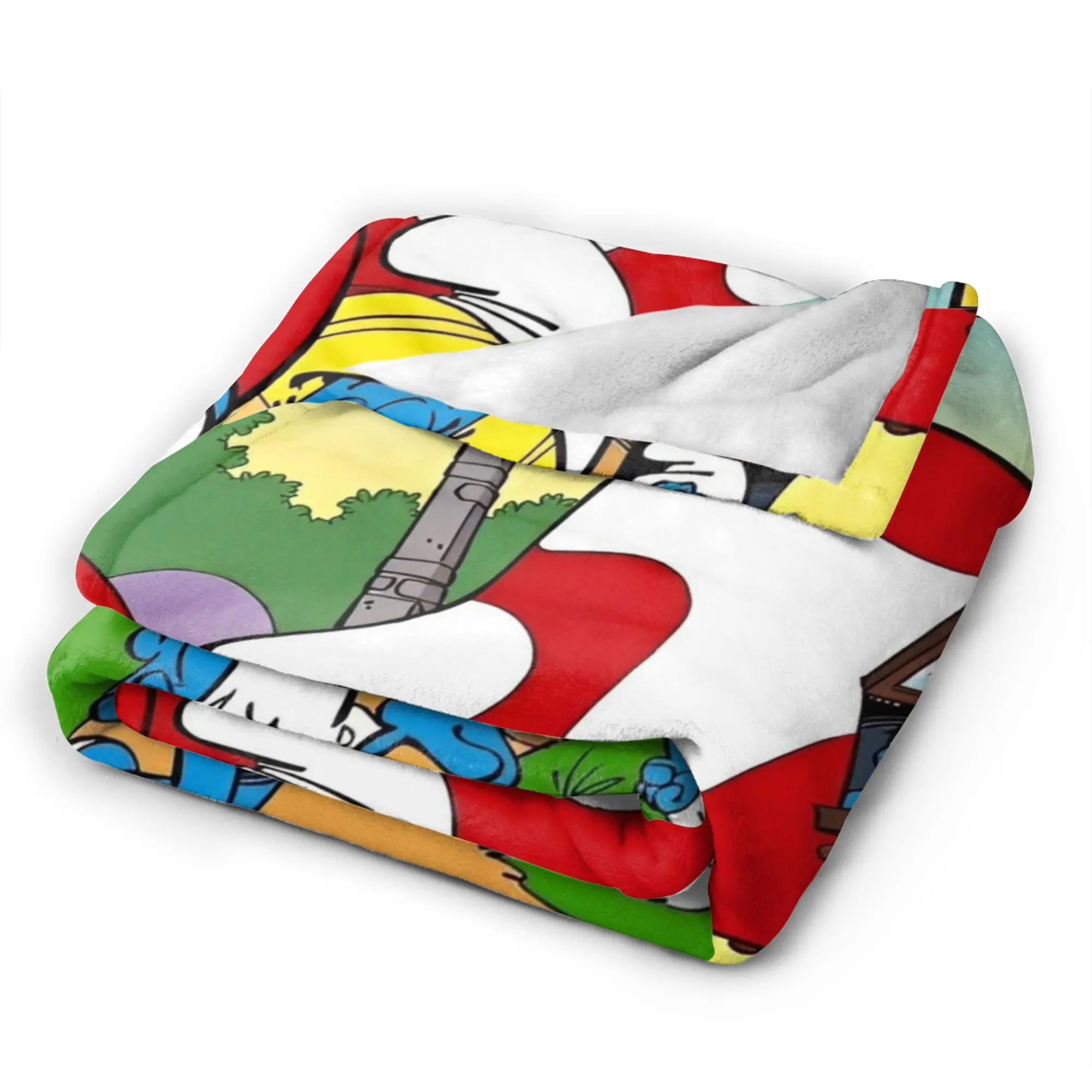 S-Smurfs الكرتون المشجعين أنيمي رمي بطانية للأريكة لينة مريحة بطانية قطيفة 50x60 بوصة أحجام متعددة المفارش #4