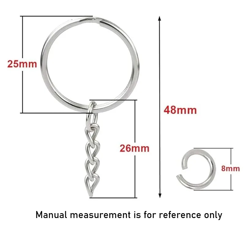 20/50 DIY Discoveries for Making Keychain Accessories Silver Metal Blank Keychain Key Deduction Style Keychain Keyholder Ring