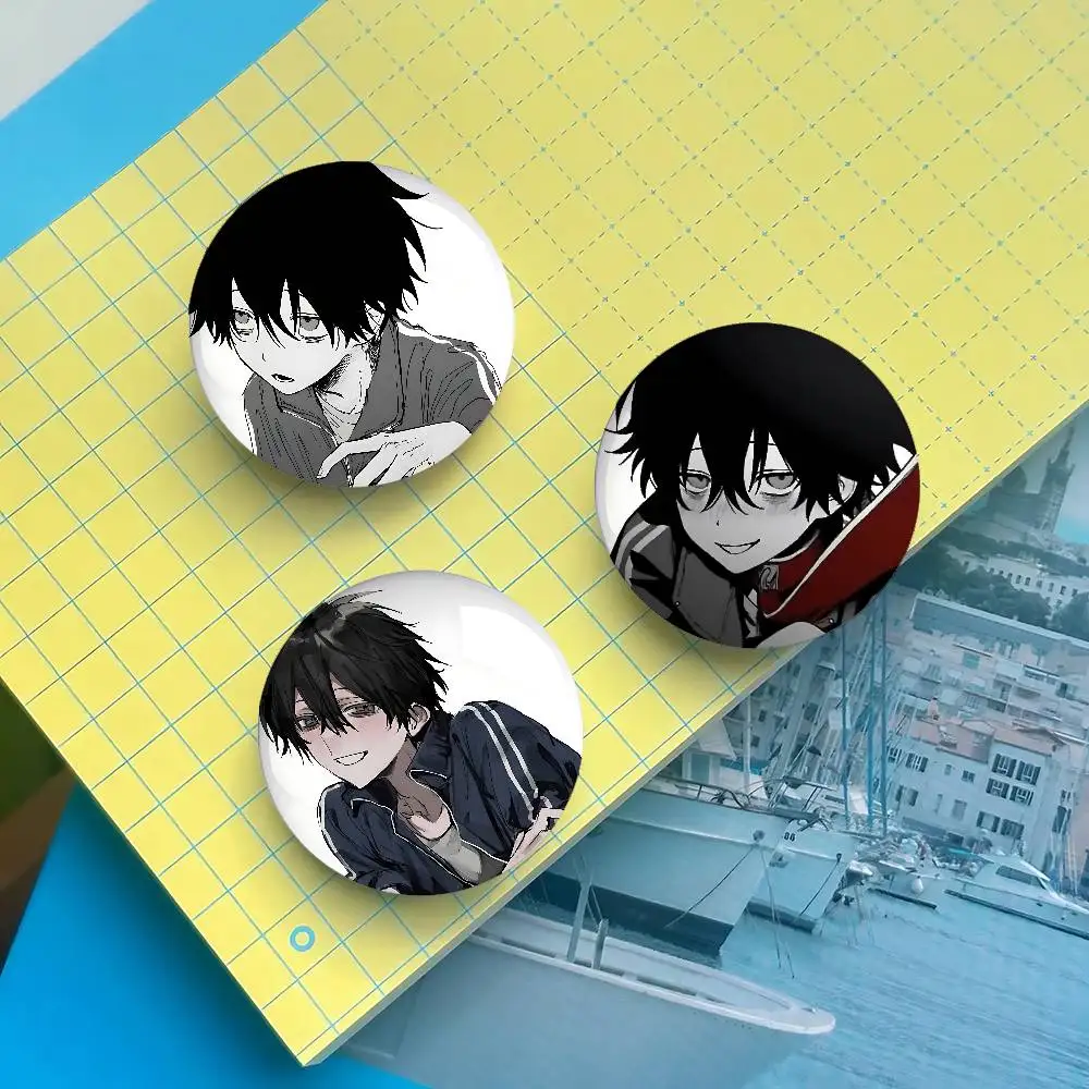 Akira Imai Anime Round Laser Badge Cartoon Brooch Clothes Backpack Accessories Lapel