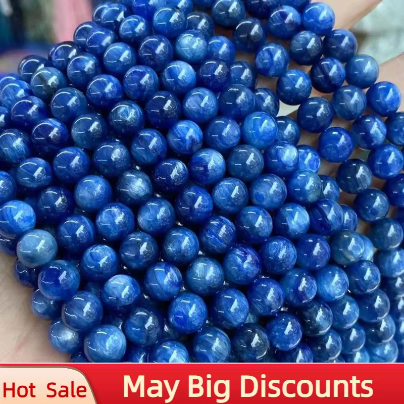 

2024 Natural Stone Blue Kyanite Beads 6 8 10mm Pick Size Round Loose Beads DIY Necklace Pendants Accessorise For Jewelry Making