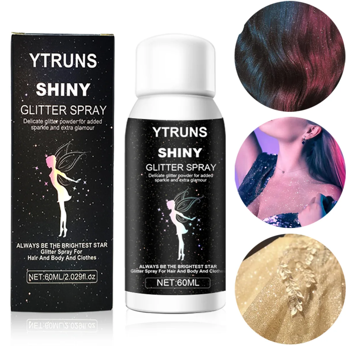 60ml Silver Hair & Body Glitter Spray - Long Lasting Shimmer for Prom, Parties, and Events