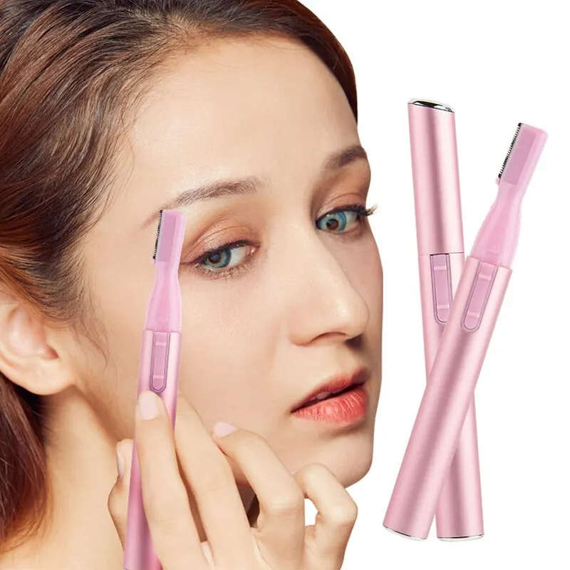 2022 New Multi Functional Mini Handle Beauty Women Painless Automatic Shaving Trim Eyebrows Electric Eyebrow Trimmer Pink Black