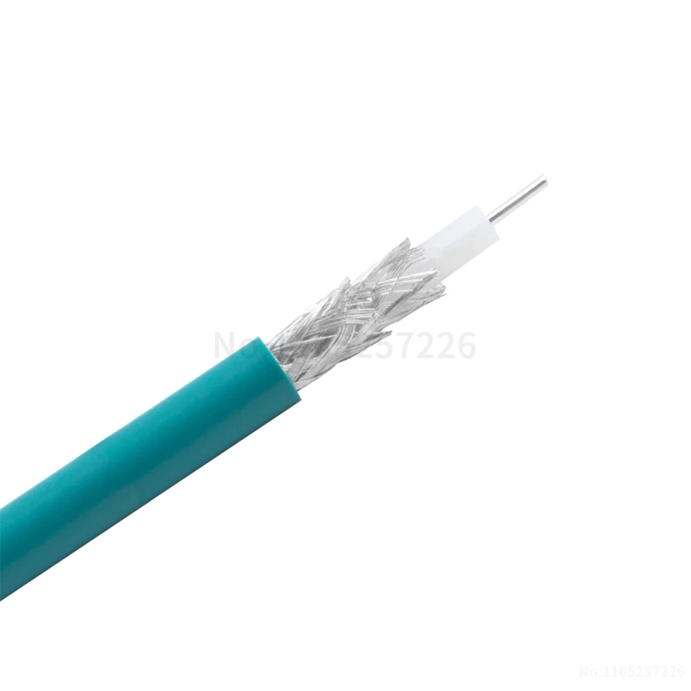 RG142-PUR Ultra-Flexible RF Coaxial Cable, Green, Silver-Plated, 50 Ohms, 50-3 High-Flex Coaxial Cable (1 pcs)