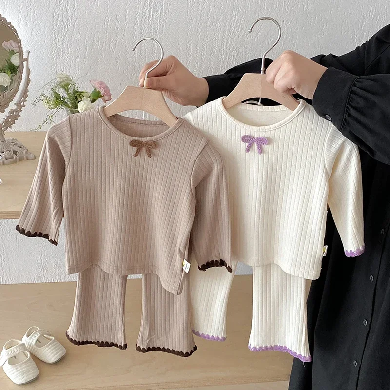 2025 New Autumn 0-4Yrs Kids Clothing Set Long Sleeved Cotton T-shirt+Pants Toddler Baby Girls Sports Clothes Suit