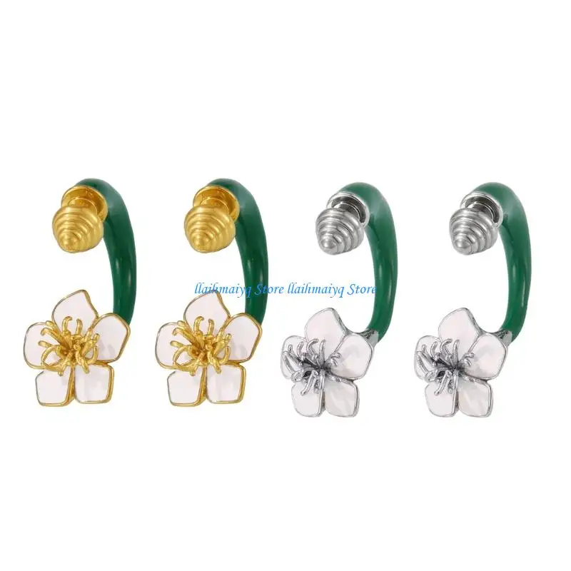 

573B Multipurpose Gold Camellia Earrings Accessory for Fashionable Women Ladies