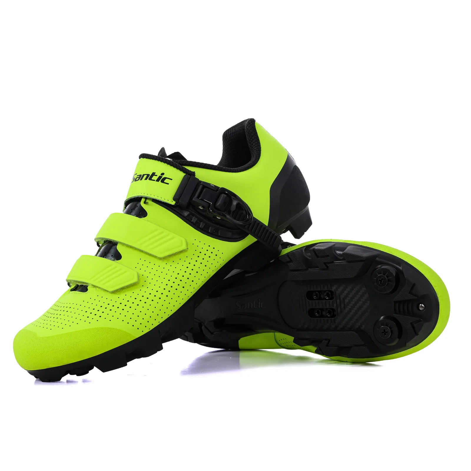 Santic Mountain Bike Lock Shoes for Men SPD Locking Shoes MTB Bike Accessories Breathable Self-Locking Unisex Cycling Sneakers
