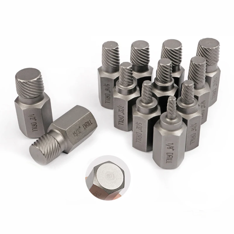 25Pcs Damaged Screw Extractor Kit British System Chrome Molybdenum Steel Hex Bolt Stud Extractor for Car Removing Tools