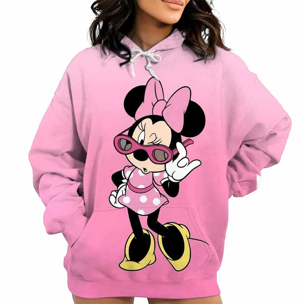 Y2k Mickey Mouse 3D Printing Hoodies Ijs Taarten Grafische Rits Sweatshirts Vrouwen Grappige Casual Kleding Truien Hoodie