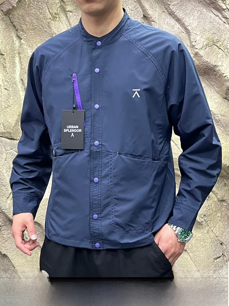 

Суперстильная мужская рубашка для активного отдыха с воротником-стойкой, быстросохнущая, дышащая, с лоскутным дизайном, длинным рукавом, в повседневном стиле, из полиэфирного волокна