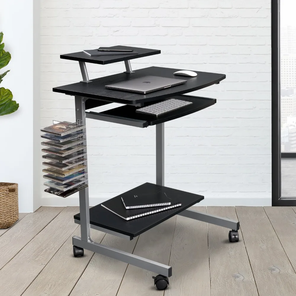 

Compact Laptop Stand Adjustable and Portable Computer Cart with Storage