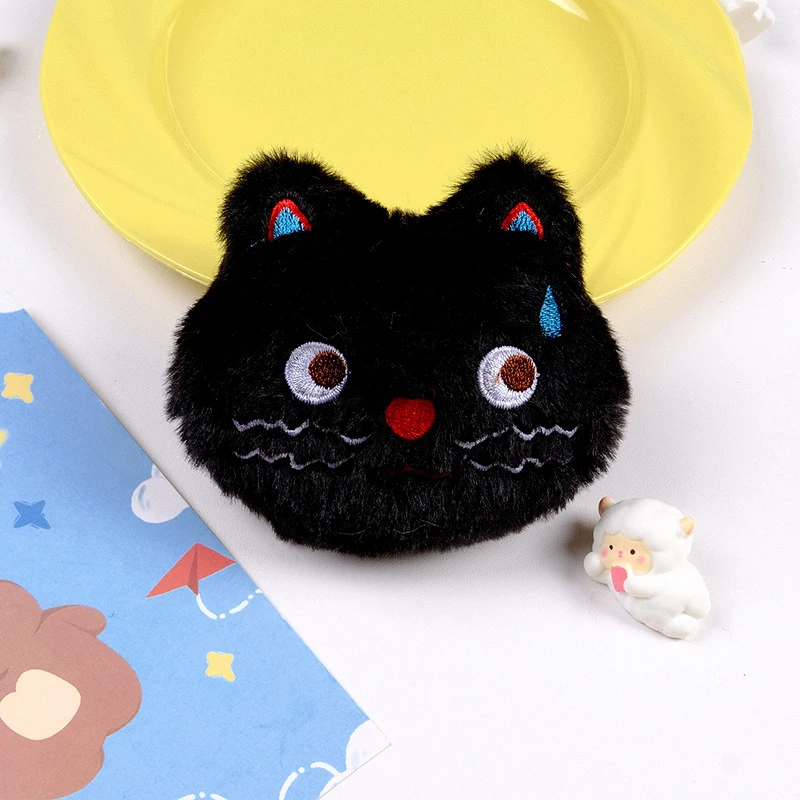 Cartoon Squeaky Cat Plush Toy Pendant Lovely Stuffed Animal Doll Keychain Child School Bag Charms Kid Gifts