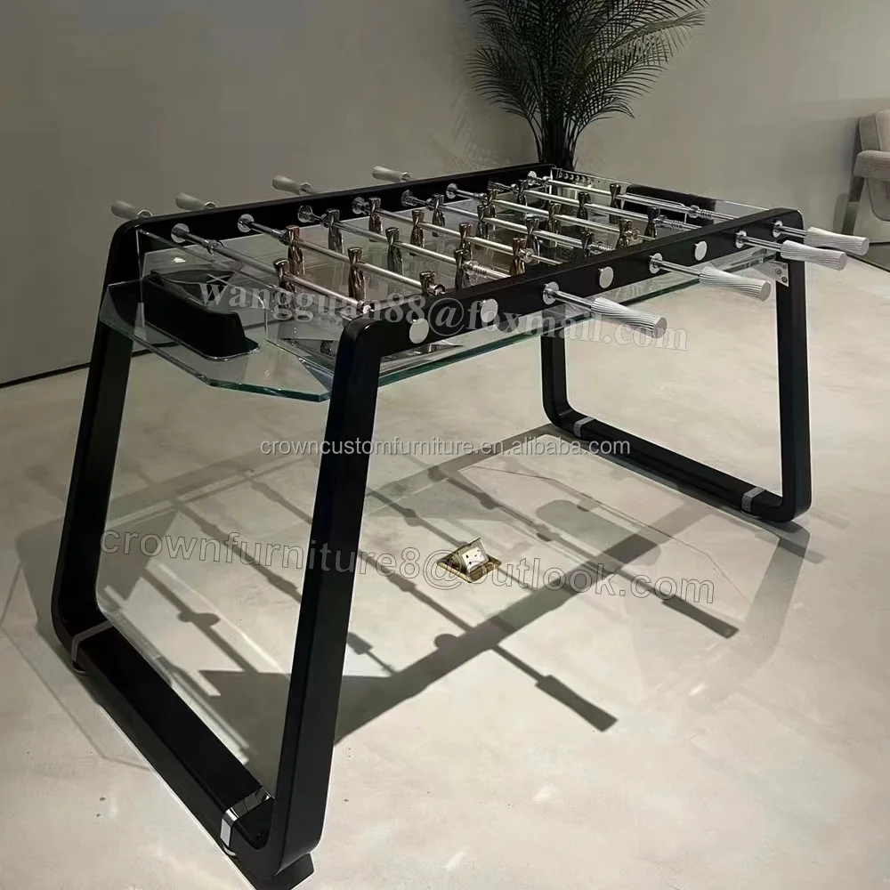 Factory Direct Sales glass Classic Table Football Table 8-pole Football Machine Waterproof Soccer Table Foosball