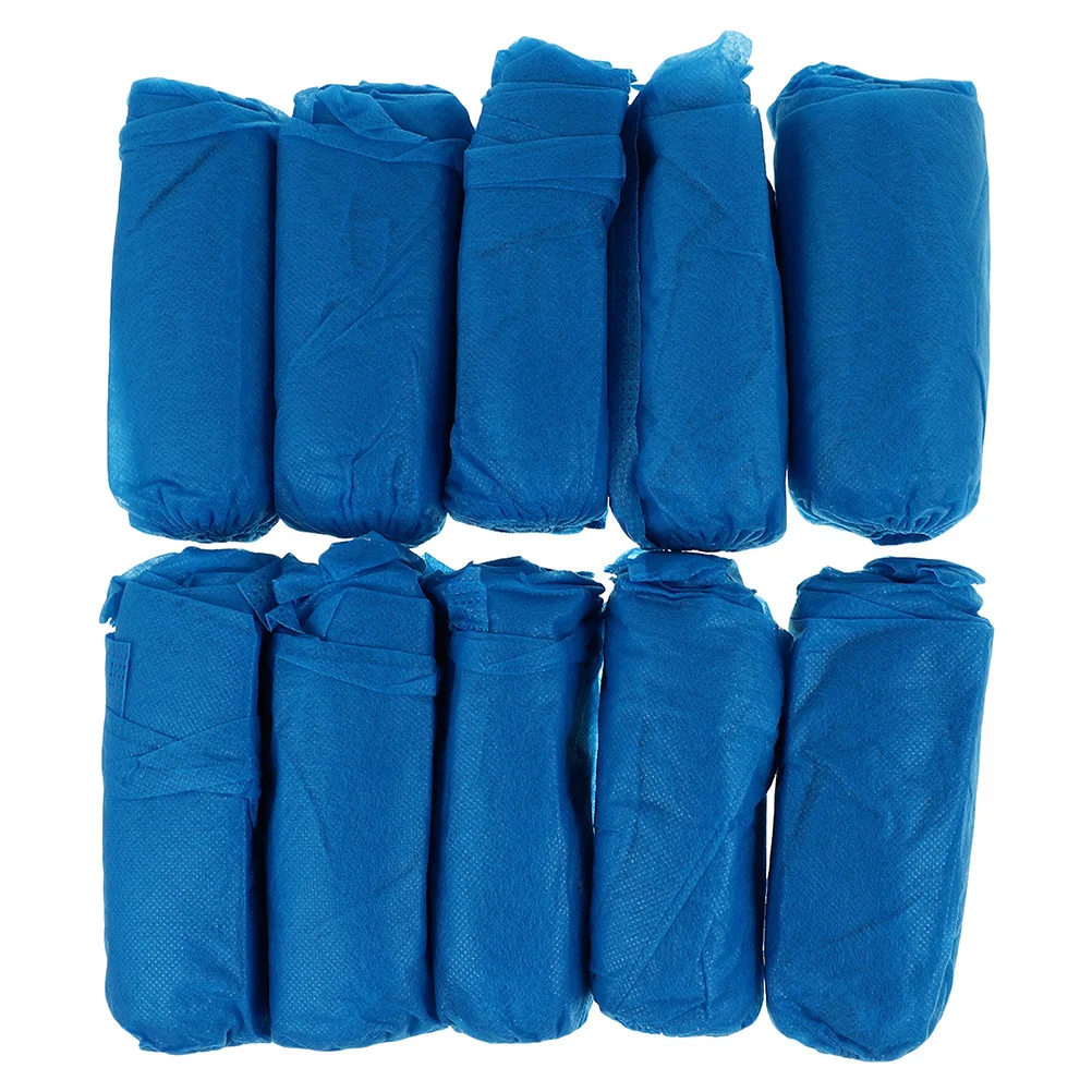 

50pcs Anti-Slip Shoe Covers Disposable Plastic Boot Covers Thickened Waterproof Floor Protection For Home Use