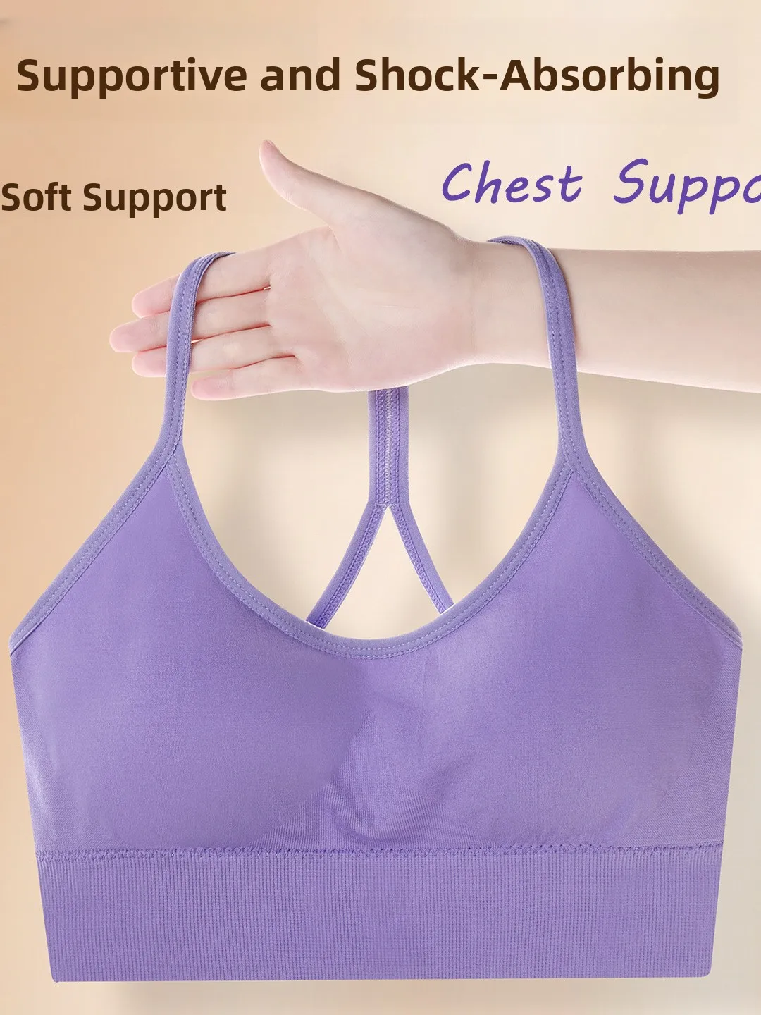 Sports Bra Top Women's Fitness Running Yoga Vest Hollow out Cross Neck Design Breathable Wireless Gathered Tank Top