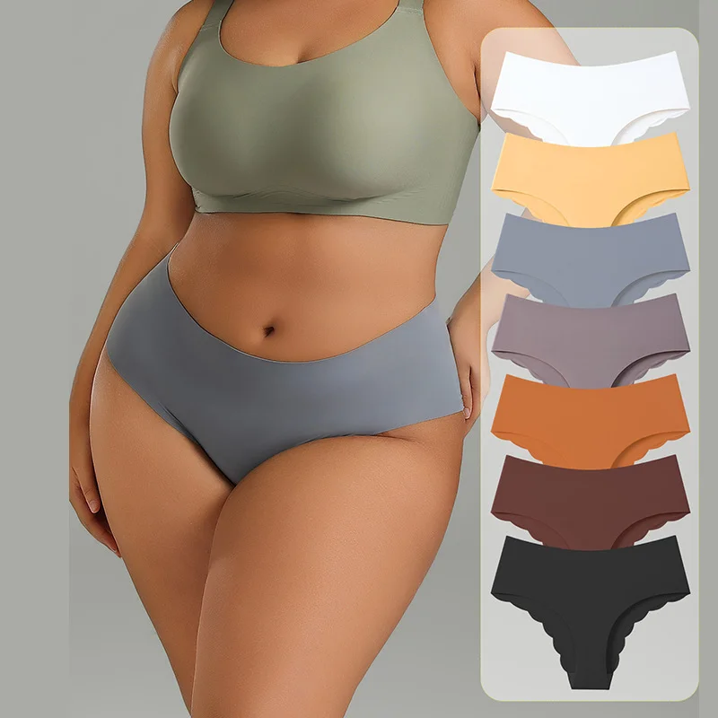 

Seamless Glue-On Panties - High Waist Ice Silk Underwear for Women - Plus Size Invisible Briefs