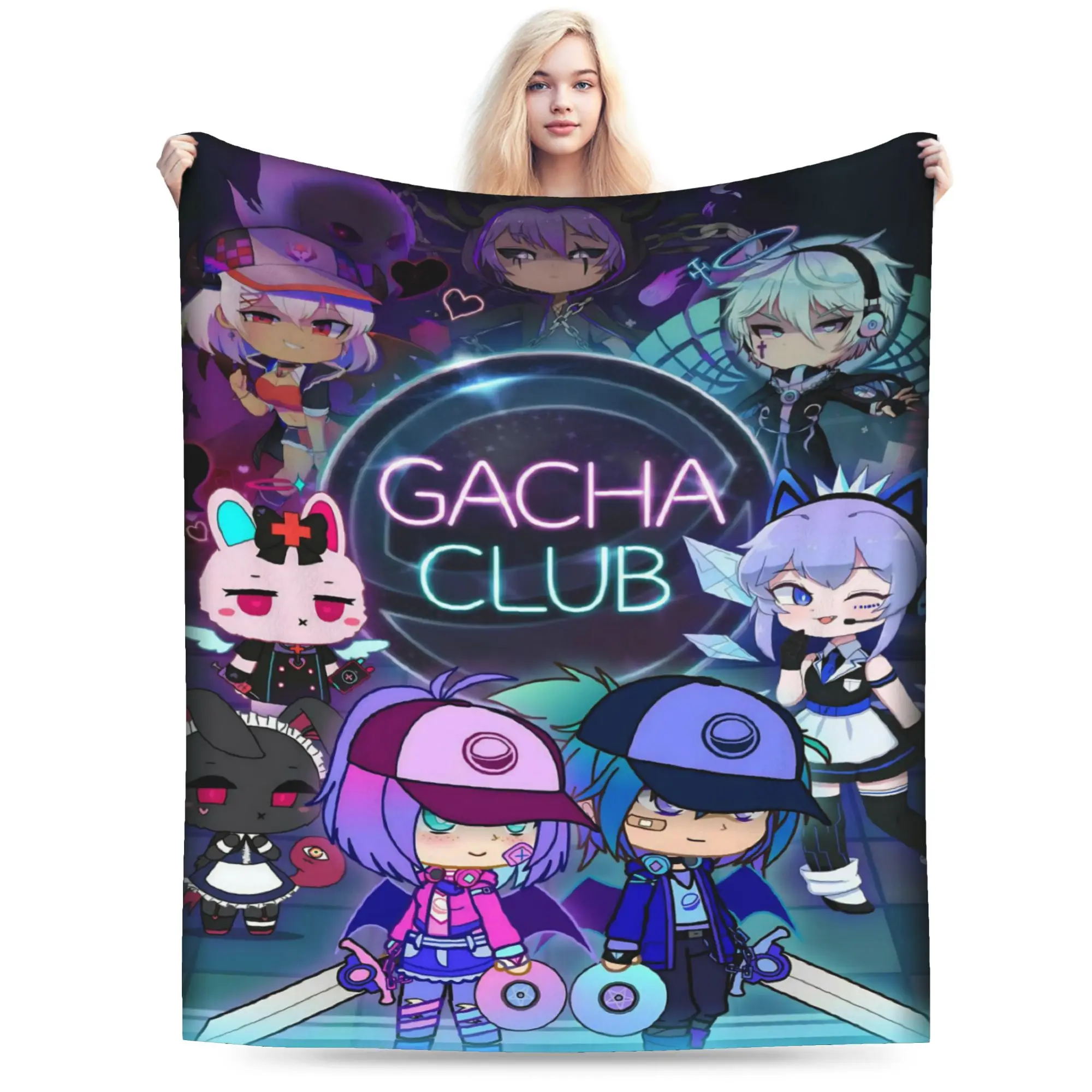 Gacha Life Cartoon Stuff Blankets Super Soft Fleece  Throw Blankets Cozy Bedspreads