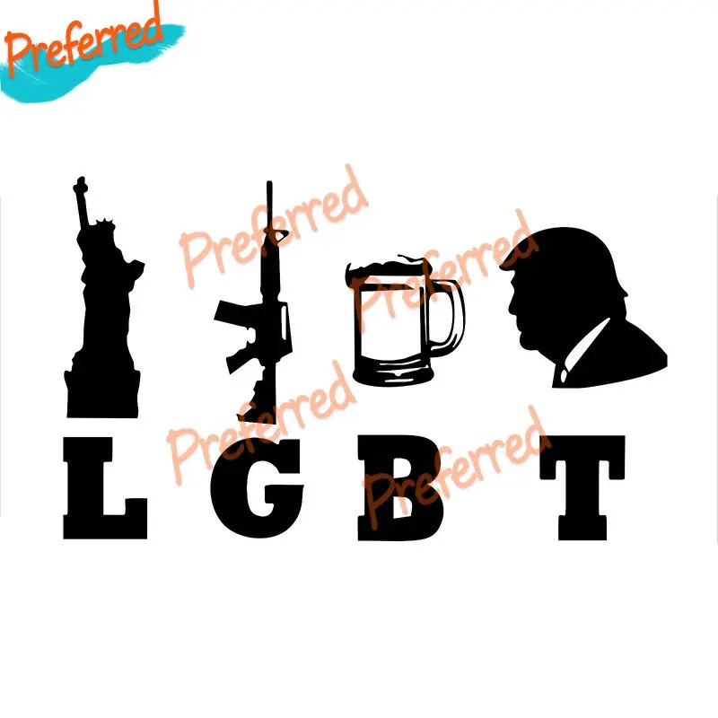 LGBT Freedom Gun Beer Milk Trump AR Rifle Car Sticker Car Racing Vinyl Motorcycle Surf Camping Helmet Trunk Laptop Decal