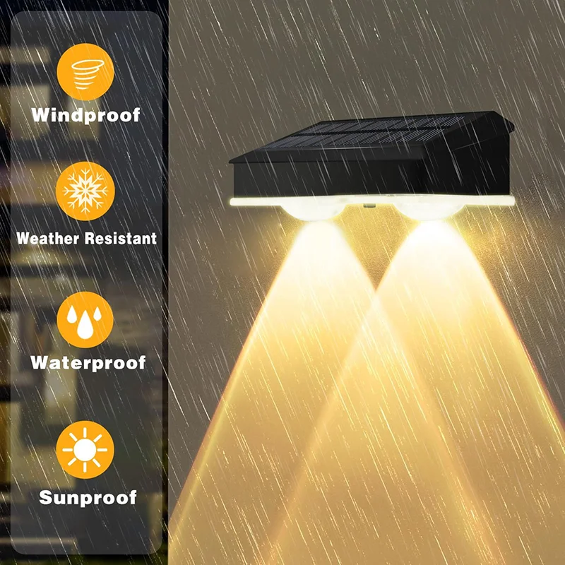 Solar LED Light Outdoor Waterproof Garden Decor Solar Powered Lamp Super Bright Villa Door Number Balcony Sunlight Wall Lighting