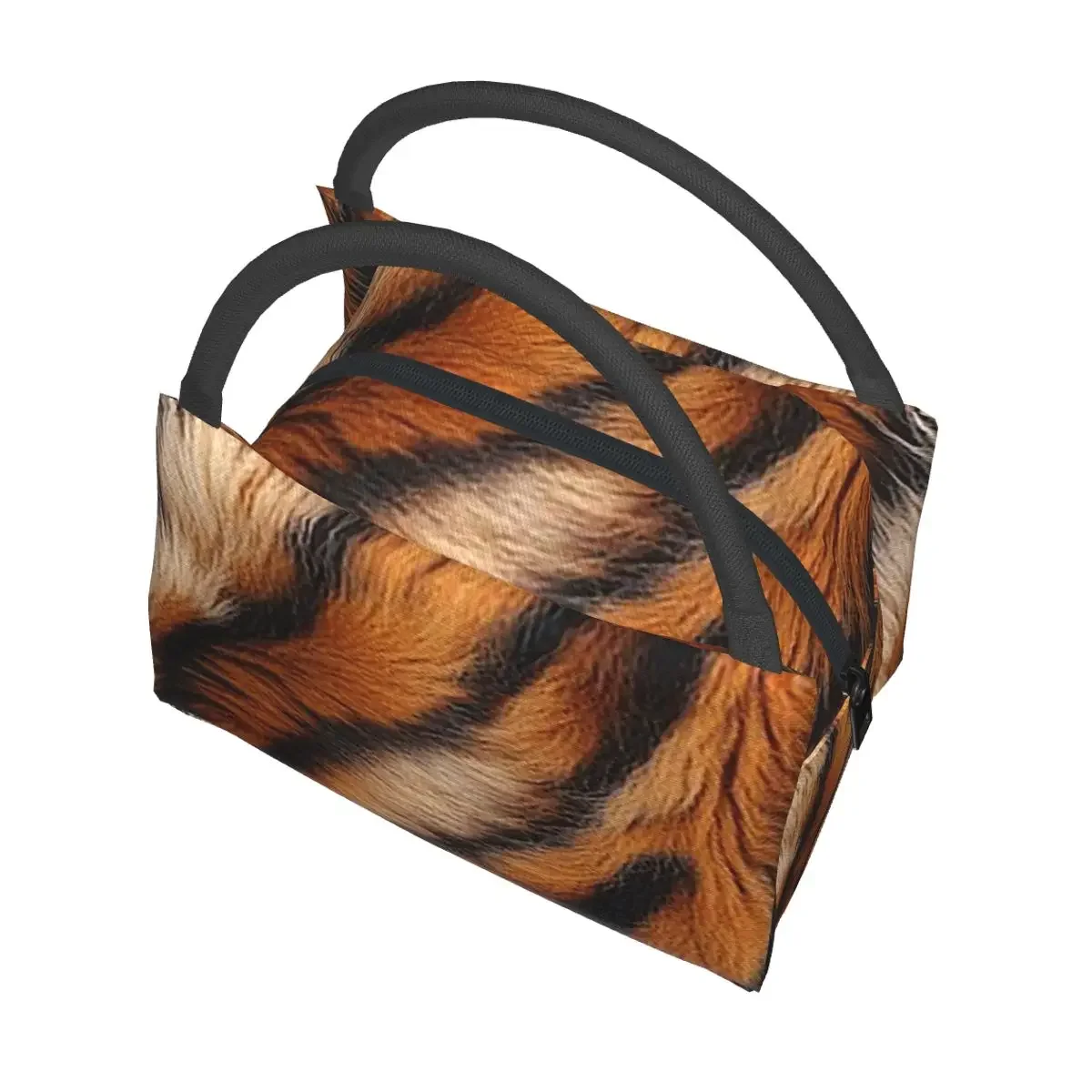 Tiger Skin Insulated Lunch Bag for Women Kids Portable Food Boxes Thermal Lunch Box Tote