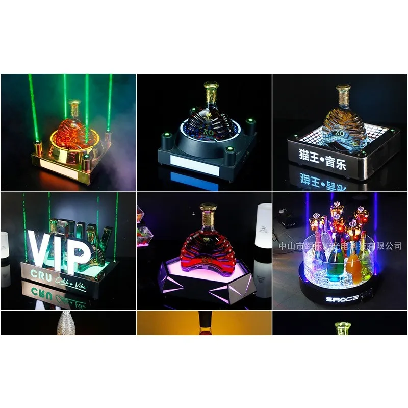 Spade A foreign wine bar base LED display stand Rechargeable laser wine rack