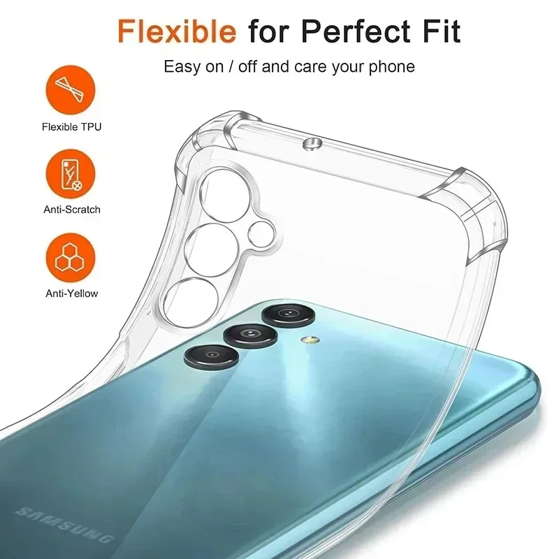 Silicone Clear Soft Case For Samsung Galaxy S24 S23 S21 FE S22 Plus Note 20 Ultra  A16 A06 4G 5G Transparent Back Cover Shell image 4