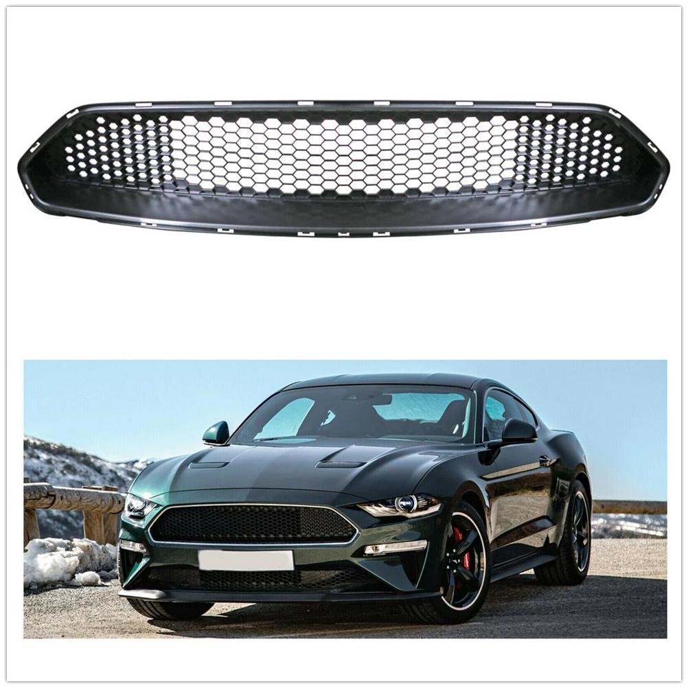 

Front Grille For Ford Mustang 2018-2022 Bullitt Coupe 2 Door Gloss Black Car Upper Bumper Intake Hood Mesh Grid Racing Grill