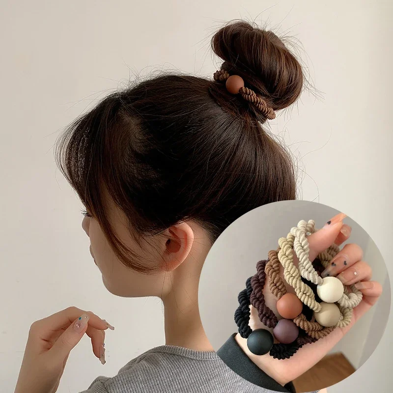 

5/10pcs Braided Scrunchies for Girls Women Hair Tie Chocolate Ponytail Holders Durable Elastic Rubber Band Fashion Accessories