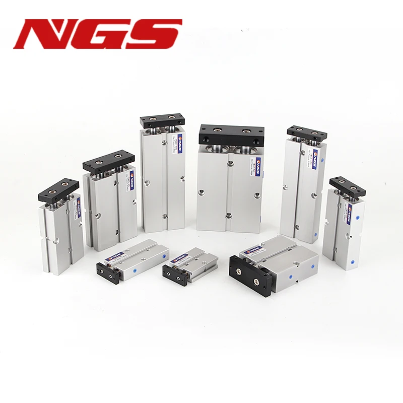 Aluminum Alloy Double Rod  TN Type Pneumatic Cylinder 10mm Bore10/15/20/25/30/35/40/45/50/60/70/75/80/90/100/125/150mm