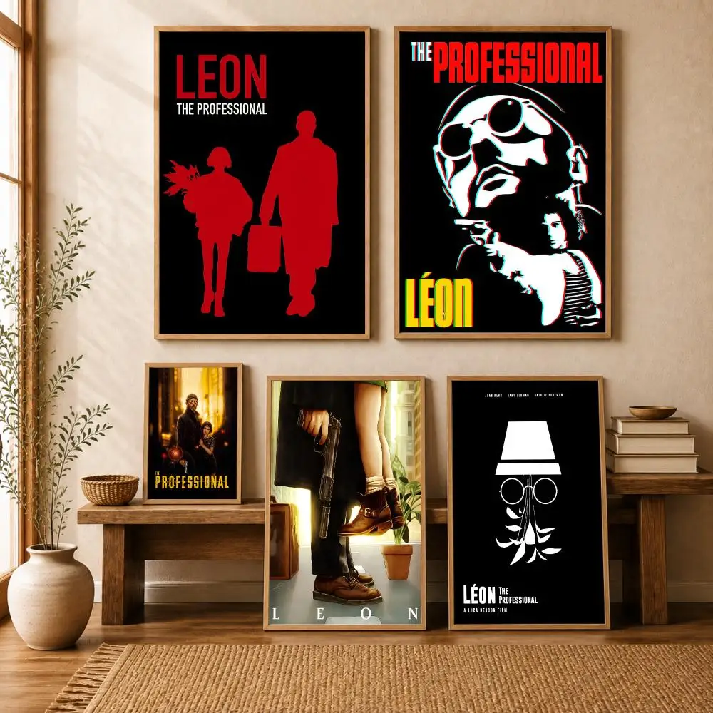 Movie L-Leon The Professional Poster Art Wall Stickers HD Painting Self Adhesive Wall Decals for Bedroom Living Room Home Decor