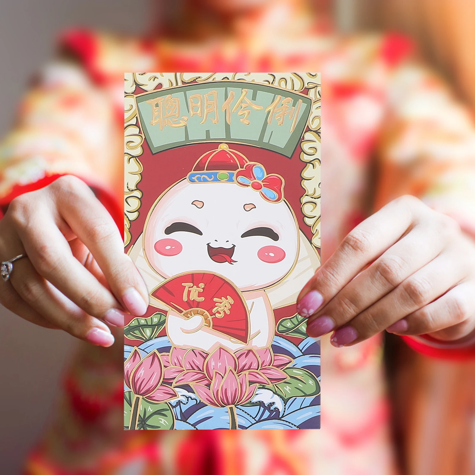 

6pcs Spring Festival Red Envelopes Lunar Chinese New Year 2025 Lucky Money Hong Bao Snake Year Foil Large Capacity