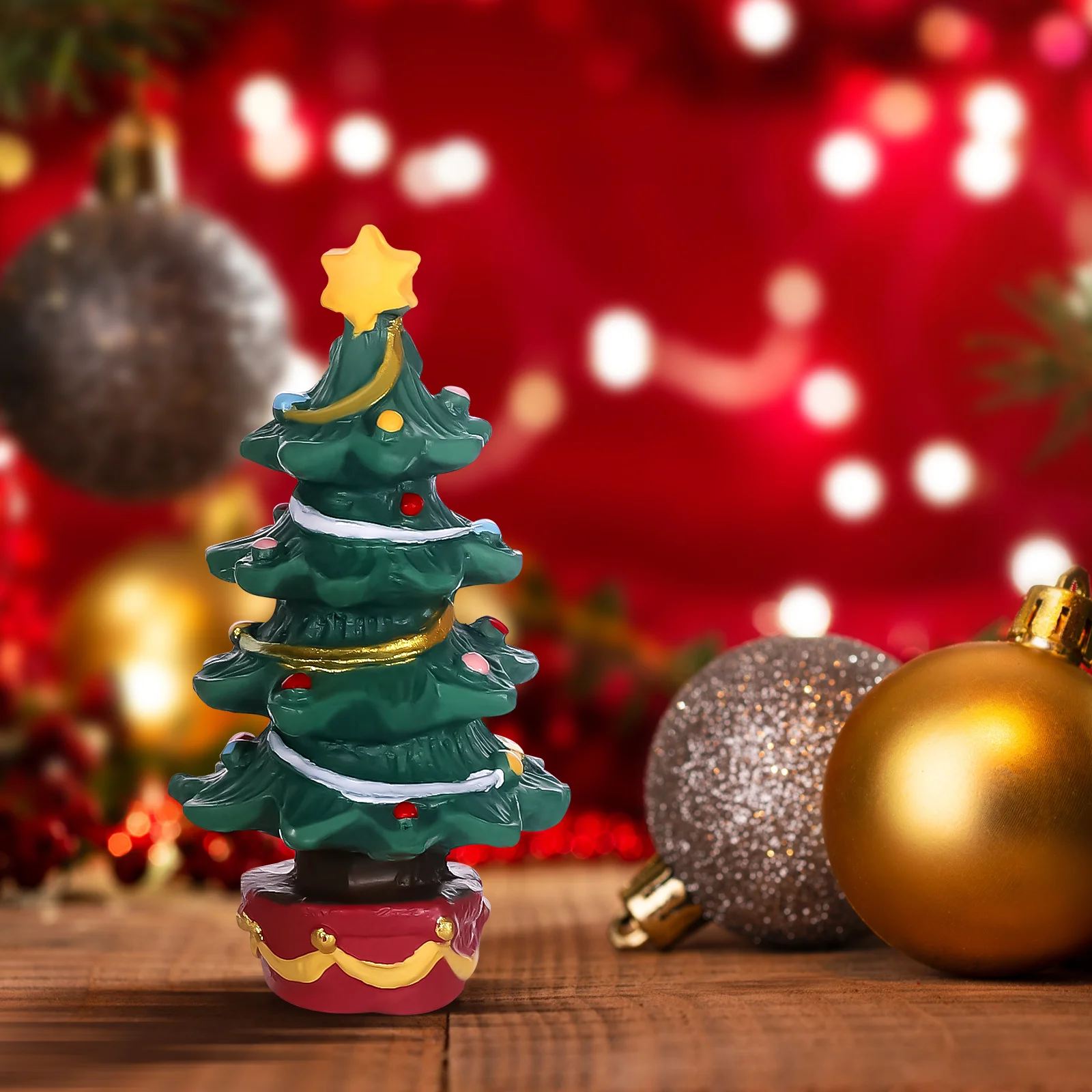 

Resin Mini Christmas Tree Desktop Ornament Lightweight Creative Xmas Tree Decoration Tabletop Craft Tabletop Craft Ornament