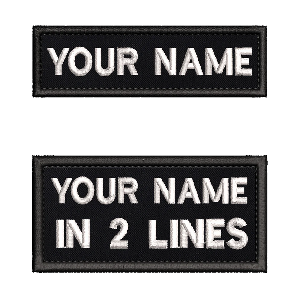 פלקת שמות מותאמת אישית מלבנית עם פסים תגיות בגדלים שונים להדבקה באמצעות גיהוץ או לתלייה על לולאה, פלקות שמות צבאיות מוקשחות