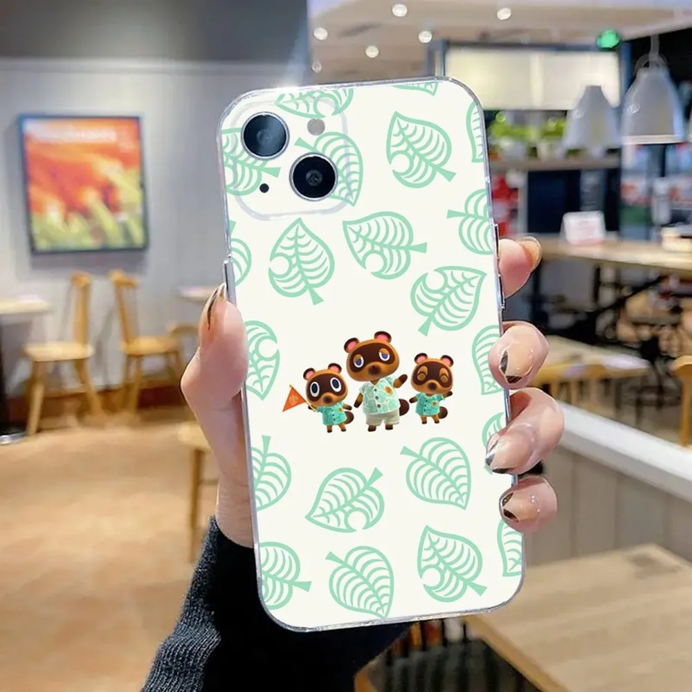 Animals Game Crossing Phone Case For iPhone 15,14,13,12,11 Plus,Pro,Max,XR,XS,X,7,8 Plus,SE,Mini Transparent Silicone Soft