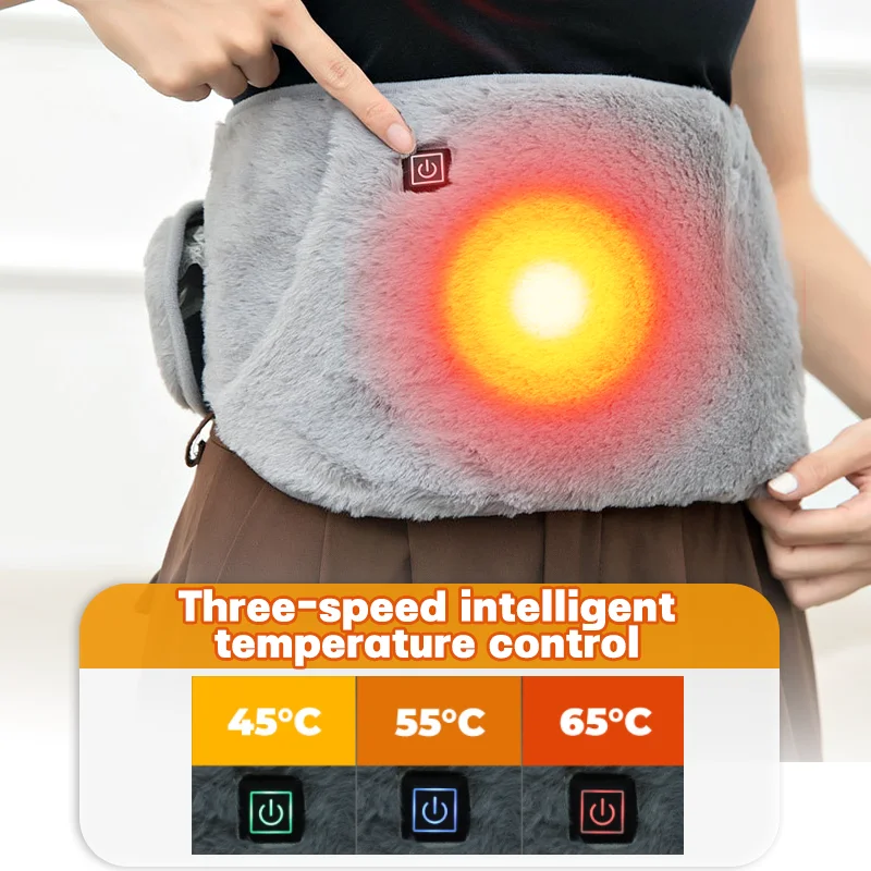 Electric Heating Waist Belt Warm Thermal Pad Temperature Control Waist Belt Warming Back Hand Warmer for Stomach Lumbar Back